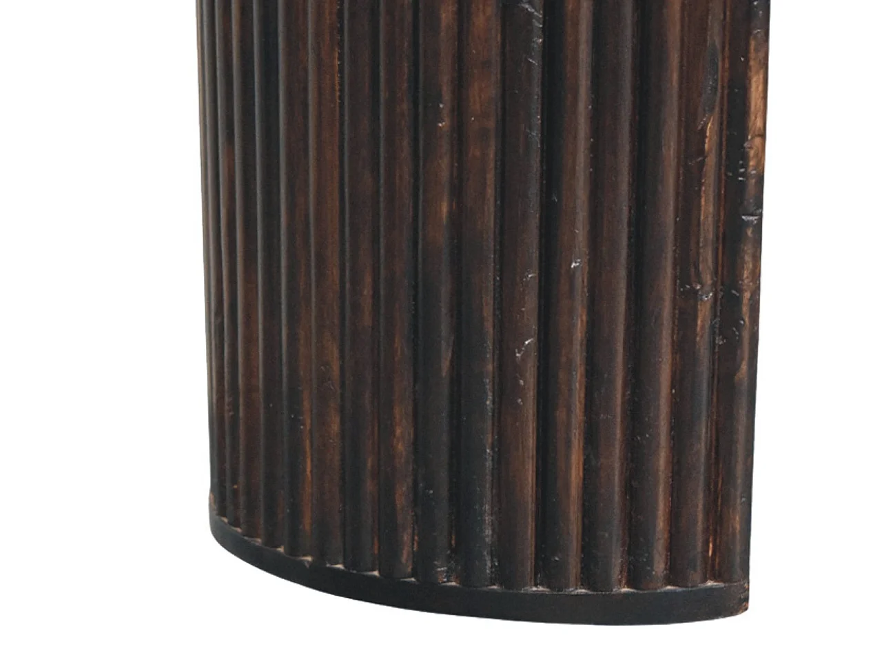 Artisan Furniture Banc cannelé en velours Mochun, bois massif, brun chocolat.