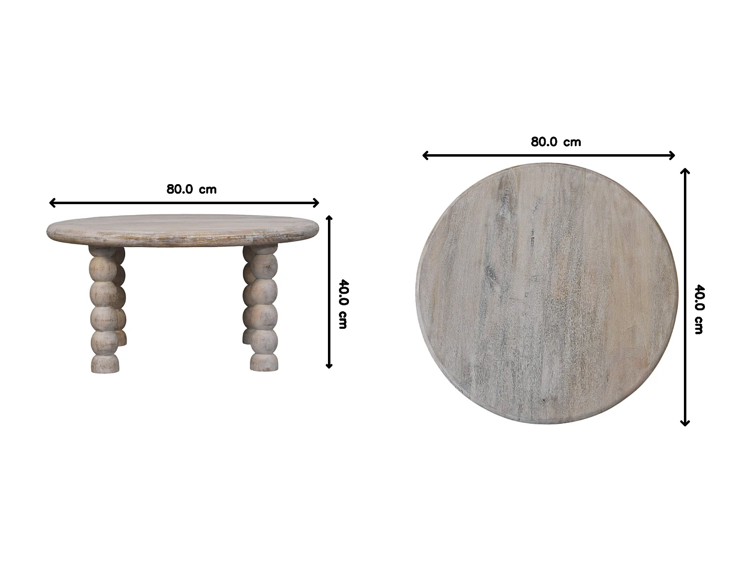 Artisan Furniture Table basse Spindle en chêne salé