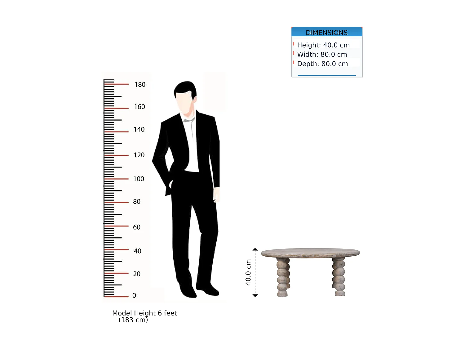 Artisan Furniture Table basse Spindle en chêne salé