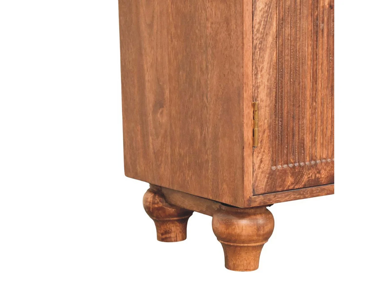 Artisan Furniture Buffet Arc Groove en bois massif de manguier, 2 étagères intérieures, 2 portes avec motif en arc, marron