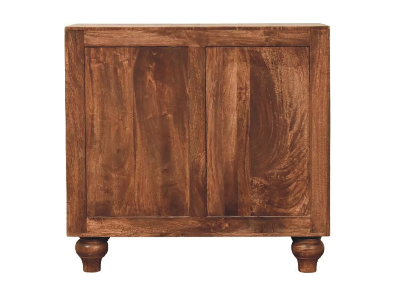 Artisan Furniture Buffet Arc Groove en bois massif de manguier, 2 étagères intérieures, 2 portes avec motif en arc, marron