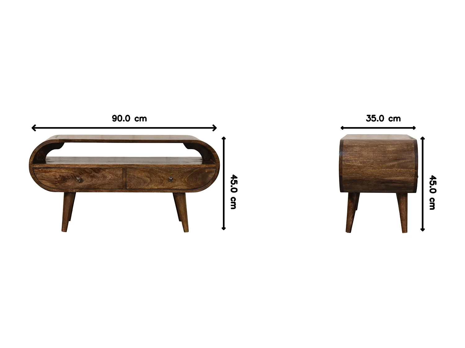 Artisan Furniture Module moyen à 2 tiroirs à bords arrondis