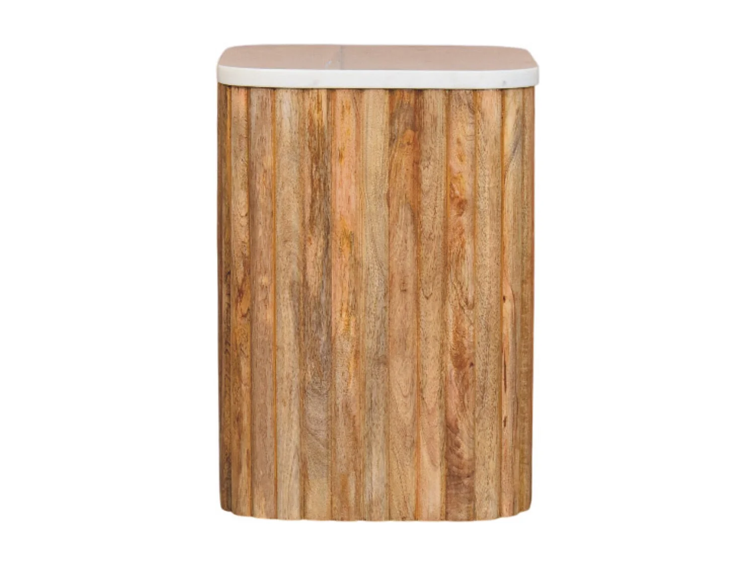 Artisan Furniture Beistelltisch Chêneish aus massivem Mangoholz mit Marmorplatte, hellbraun