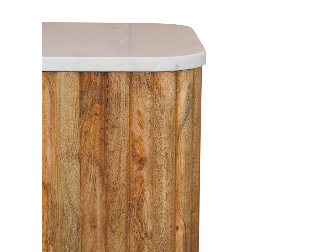 Artisan Furniture Beistelltisch Chêneish aus massivem Mangoholz mit Marmorplatte, hellbraun