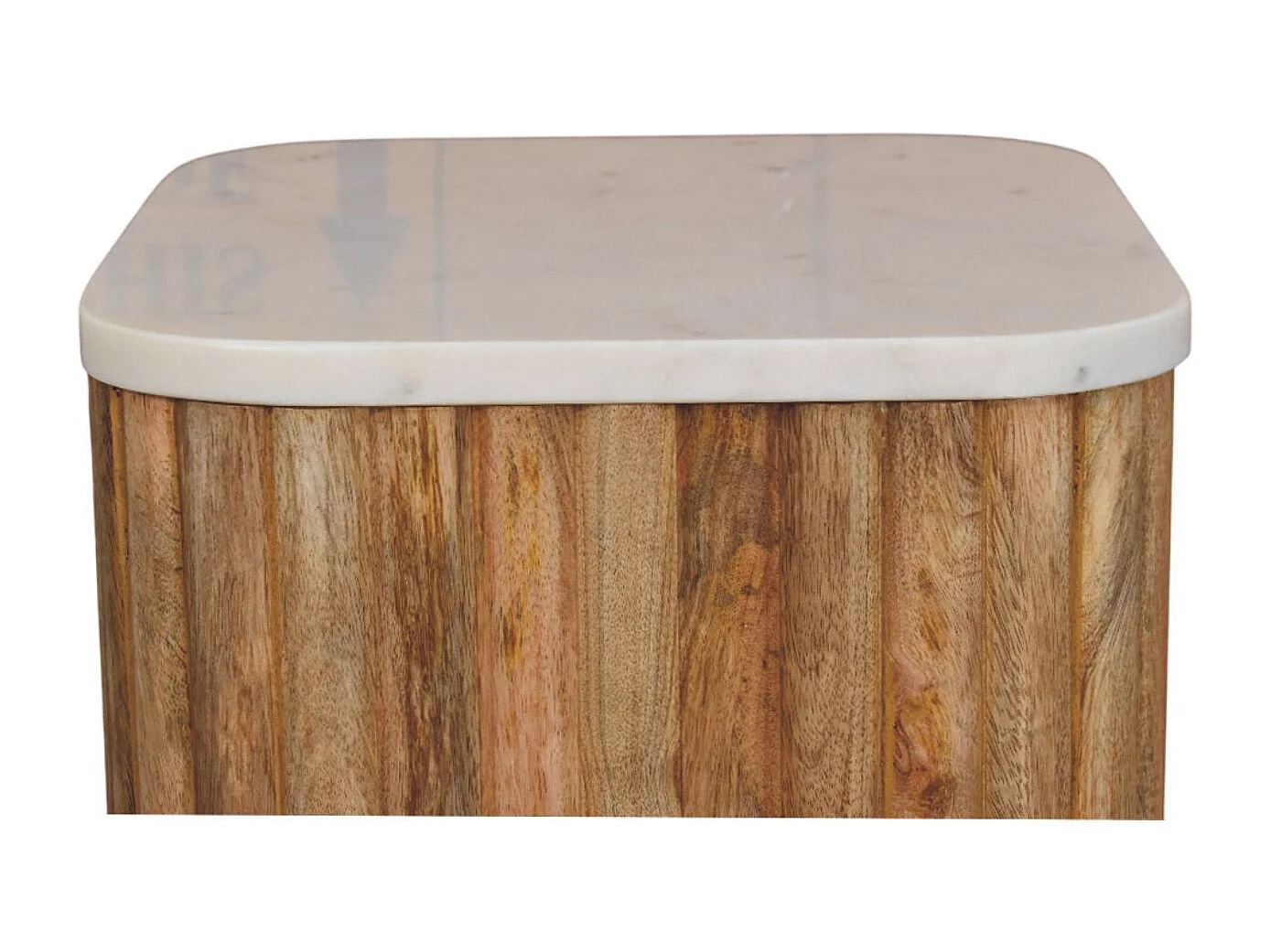 Artisan Furniture Beistelltisch Chêneish aus massivem Mangoholz mit Marmorplatte, hellbraun