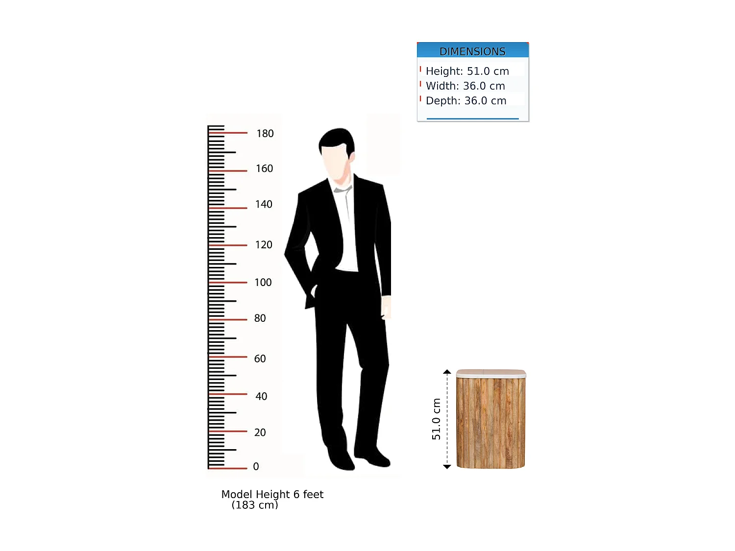 Artisan Furniture Beistelltisch Chêneish aus massivem Mangoholz mit Marmorplatte, hellbraun