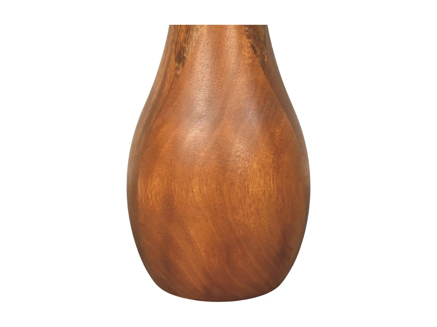 Artisan Furniture Table d’appoint Curved Base en bois massif de manguier, espace supérieur, marron