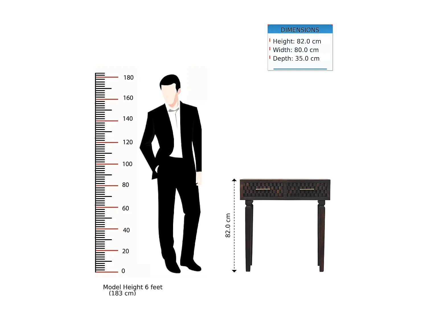 Artisan Furniture Console mince sculptée Cadiz