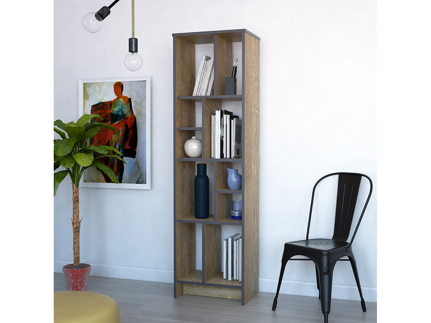 Manhattan Bibliothèque 175 cm Hauteur | Modern Étagère