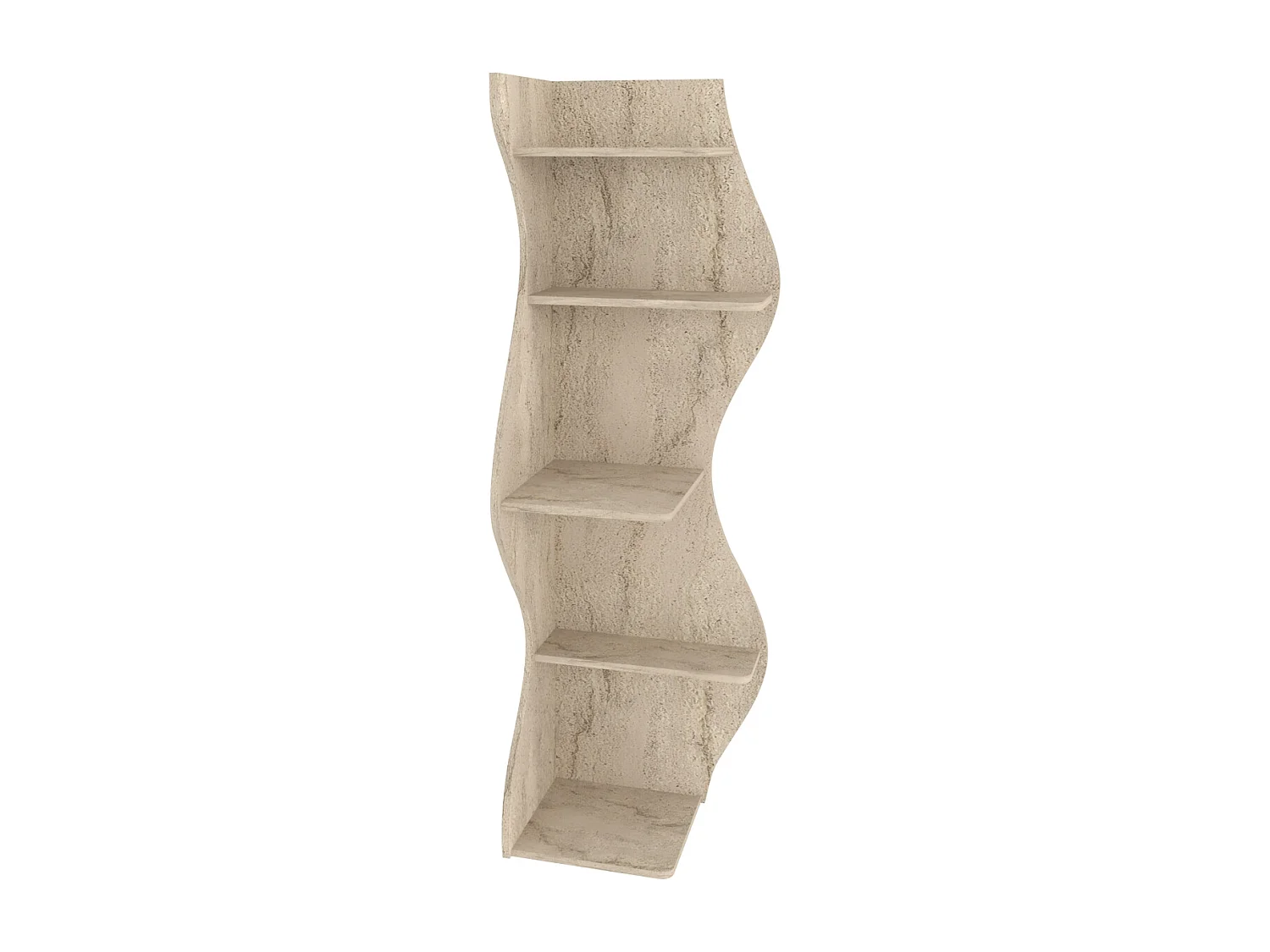 Nila Bibliothèque 180 cm 5 niveaux Design Géométrique (Travertine)