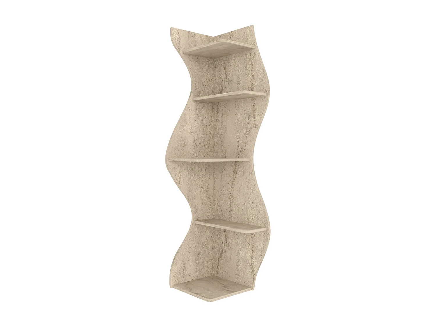 Nila Bibliothèque 180 cm 5 niveaux Design Géométrique (Travertine)