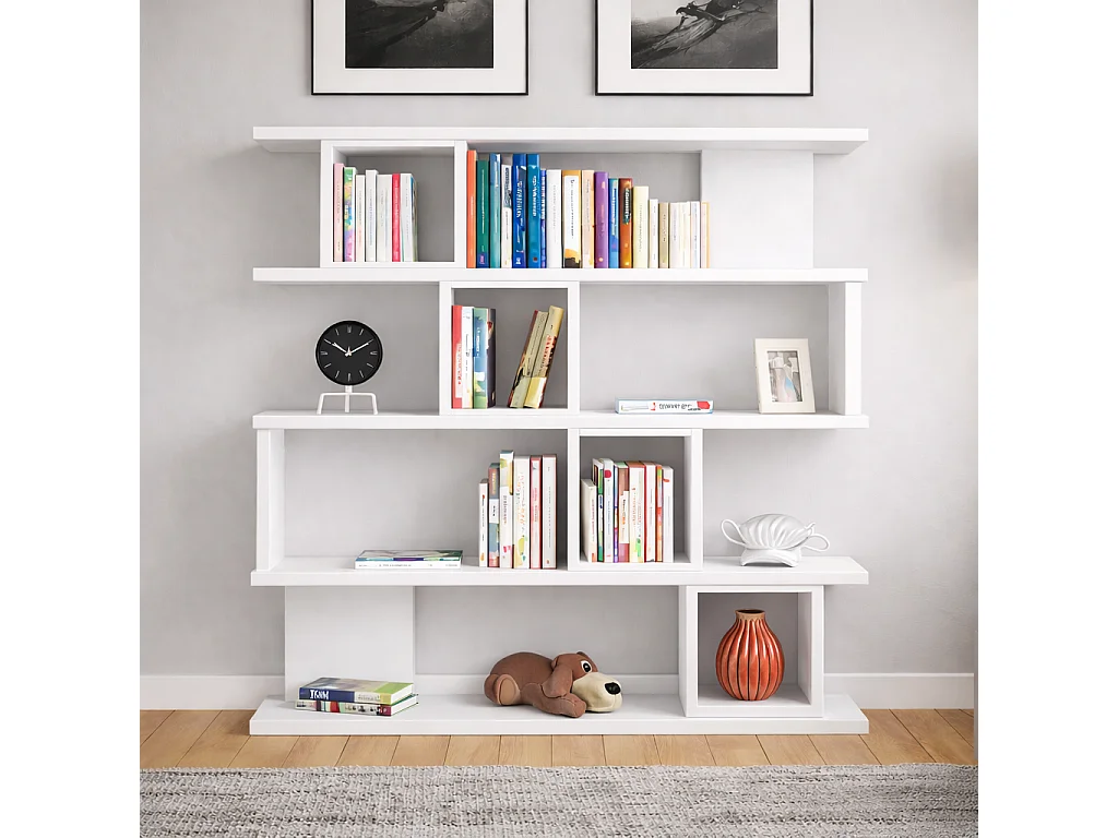 Wind Bibliothèque 4 Niveaux et Compartiments cubiques