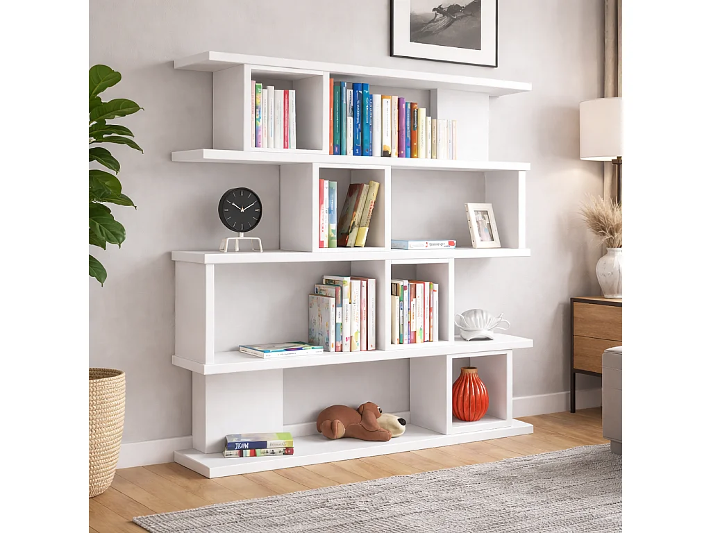 Wind Bibliothèque 4 Niveaux et Compartiments cubiques
