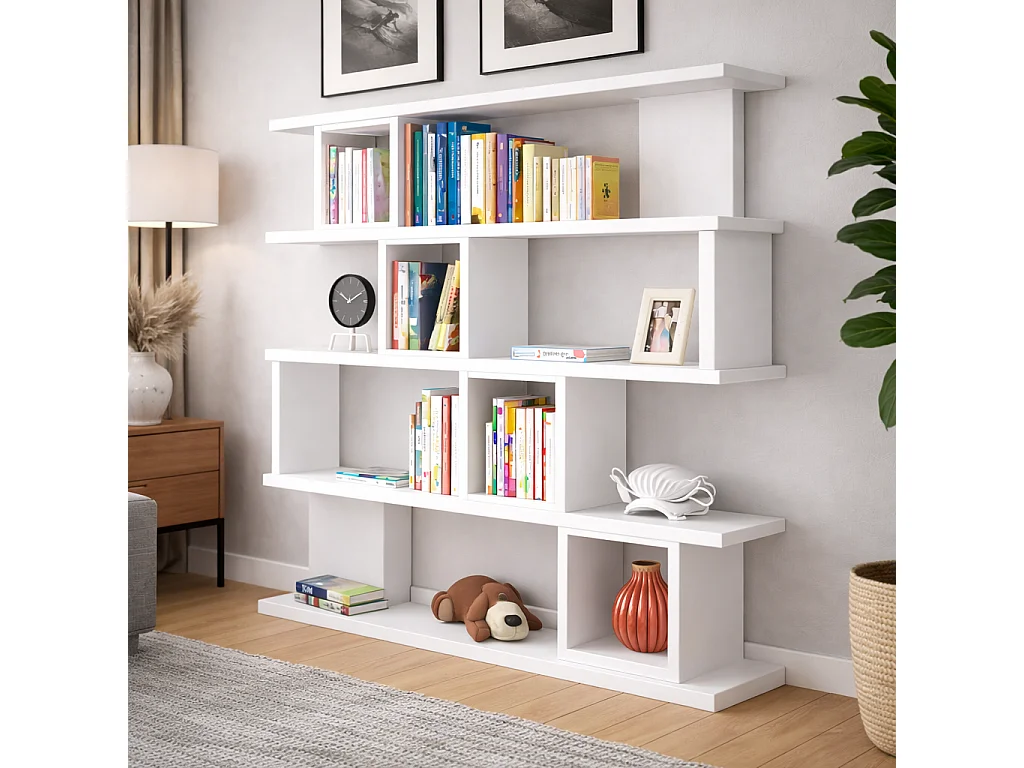 Wind Bibliothèque 4 Niveaux et Compartiments cubiques