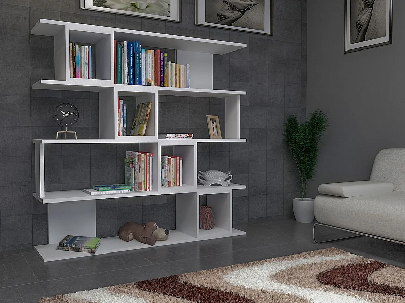 Wind Bibliothèque 4 Niveaux et Compartiments cubiques