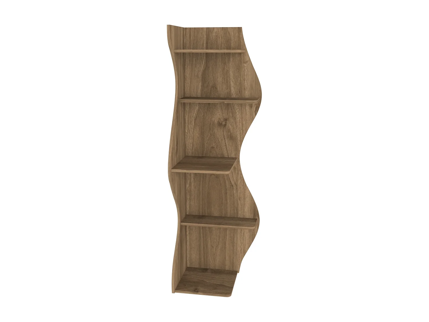 Nila Bibliothèque 180 cm 5 niveaux Design Géométrique (Noyer)