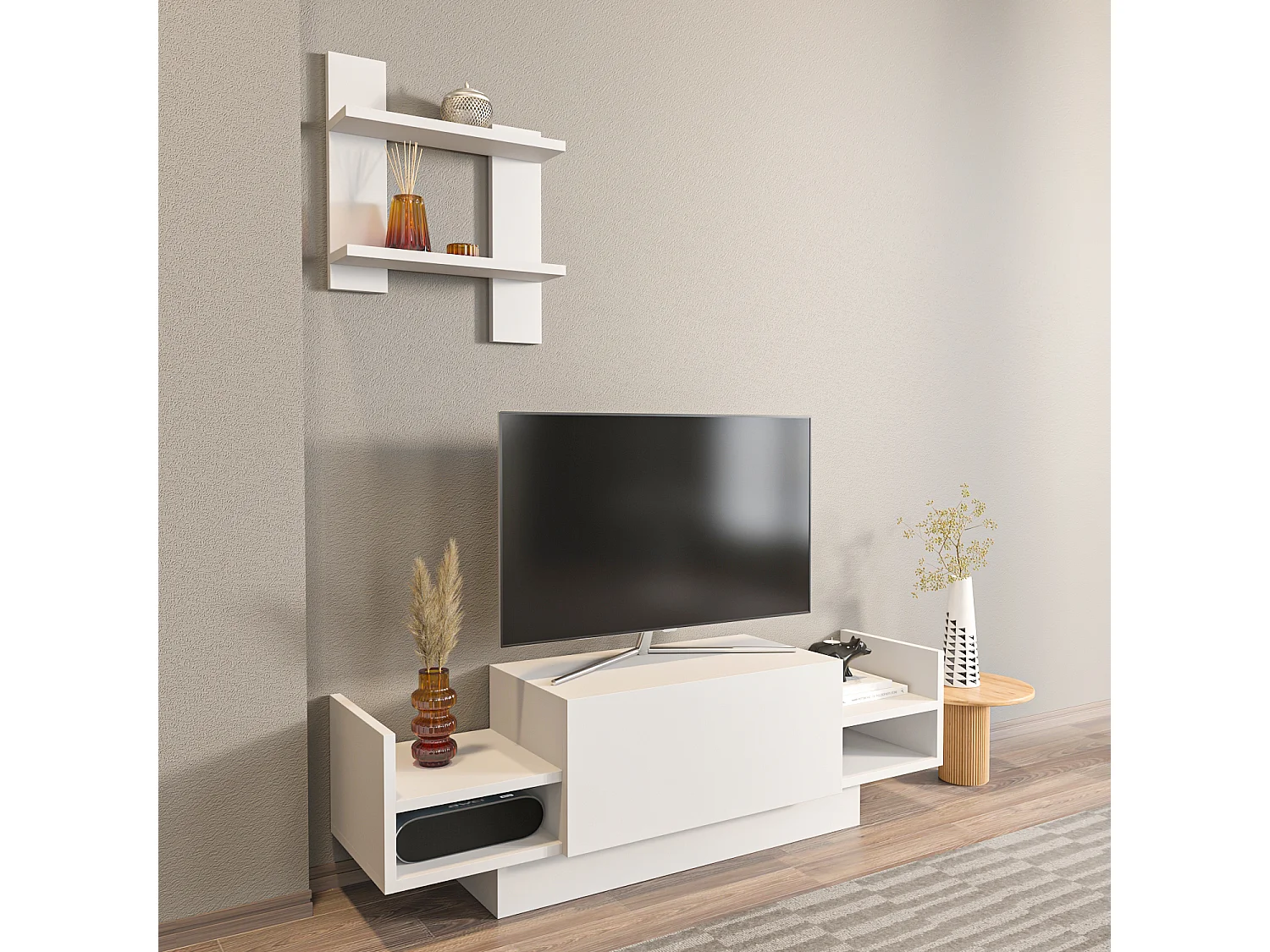 Decorotika Bahara TV Unit for TVs up to 42 inches With Shelves