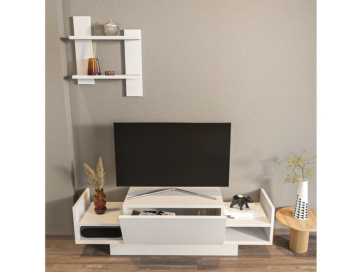 Decorotika Bahara TV Unit for TVs up to 42 inches With Shelves