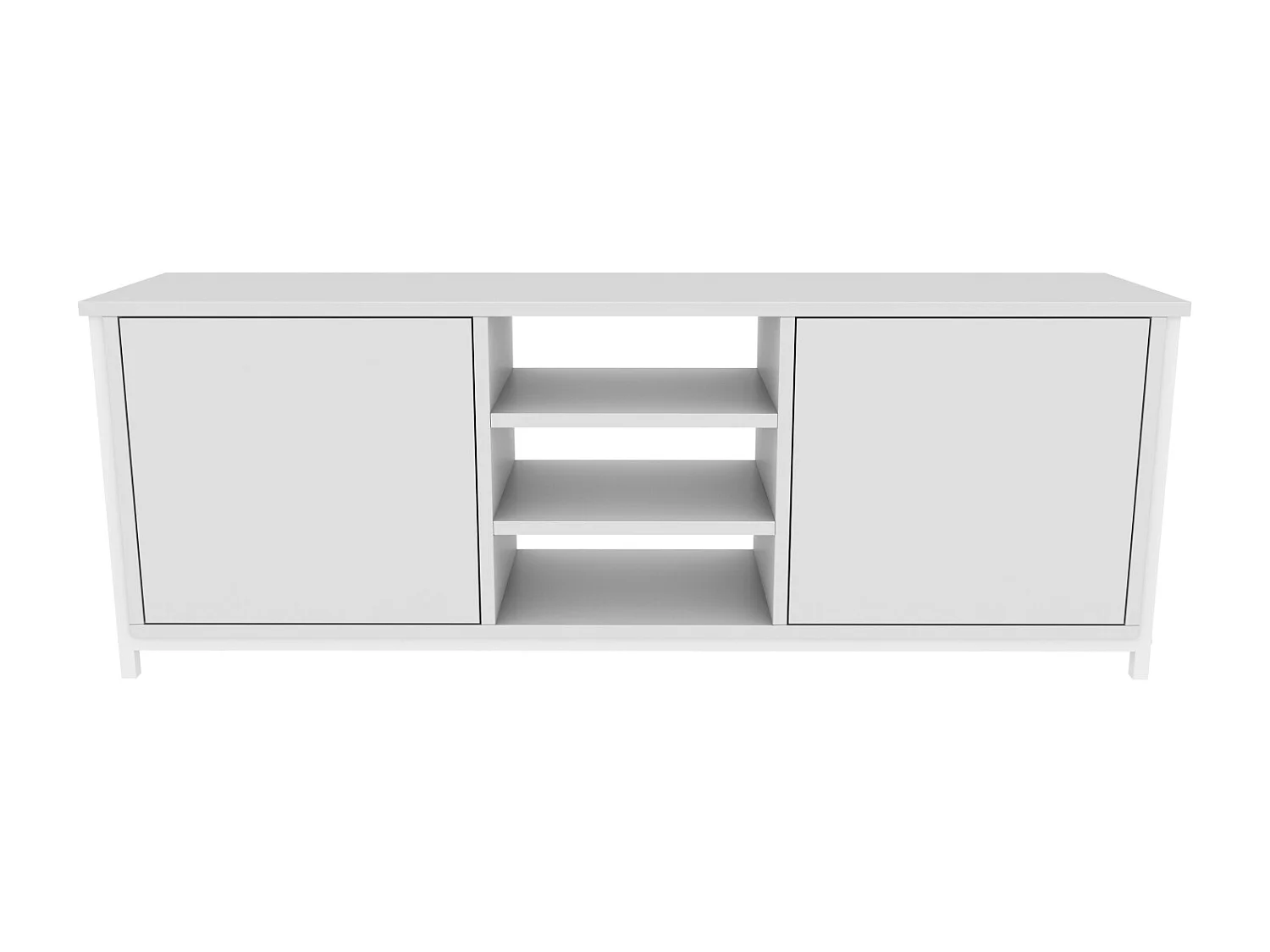 Otis Meuble TV 140 cm Placards et Étagères Ouvertes (Blanc)