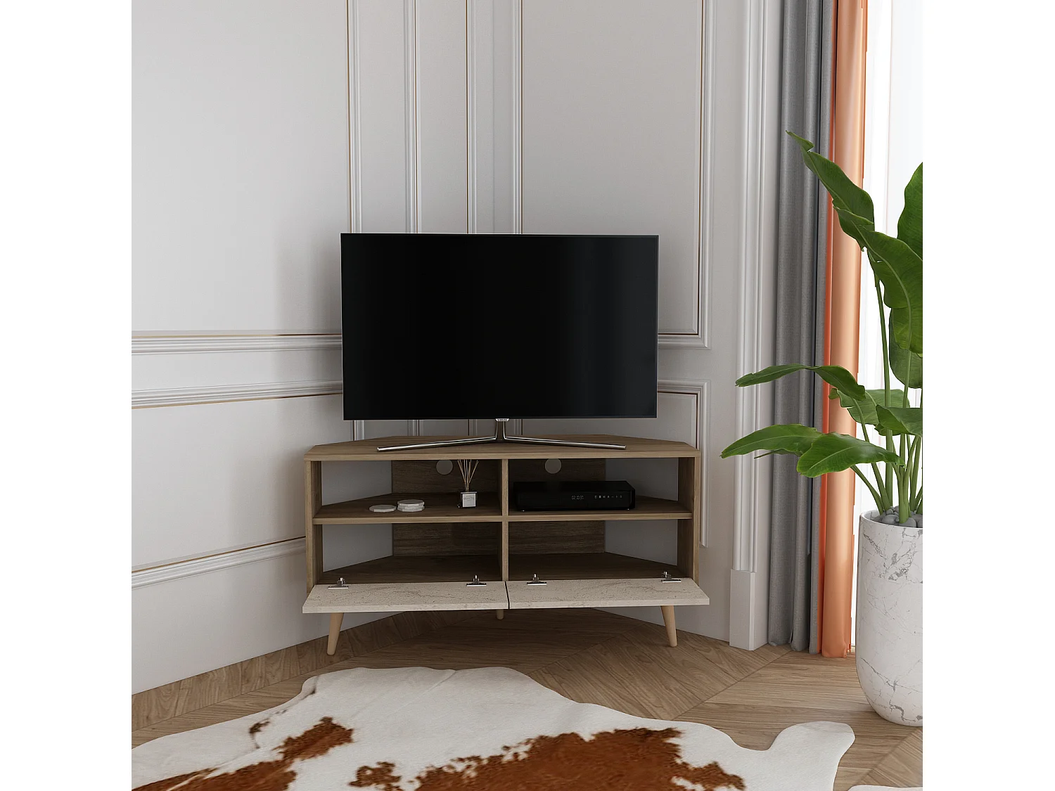 Decorotika Aura Corner TV Stand for TVs up to 55 inches