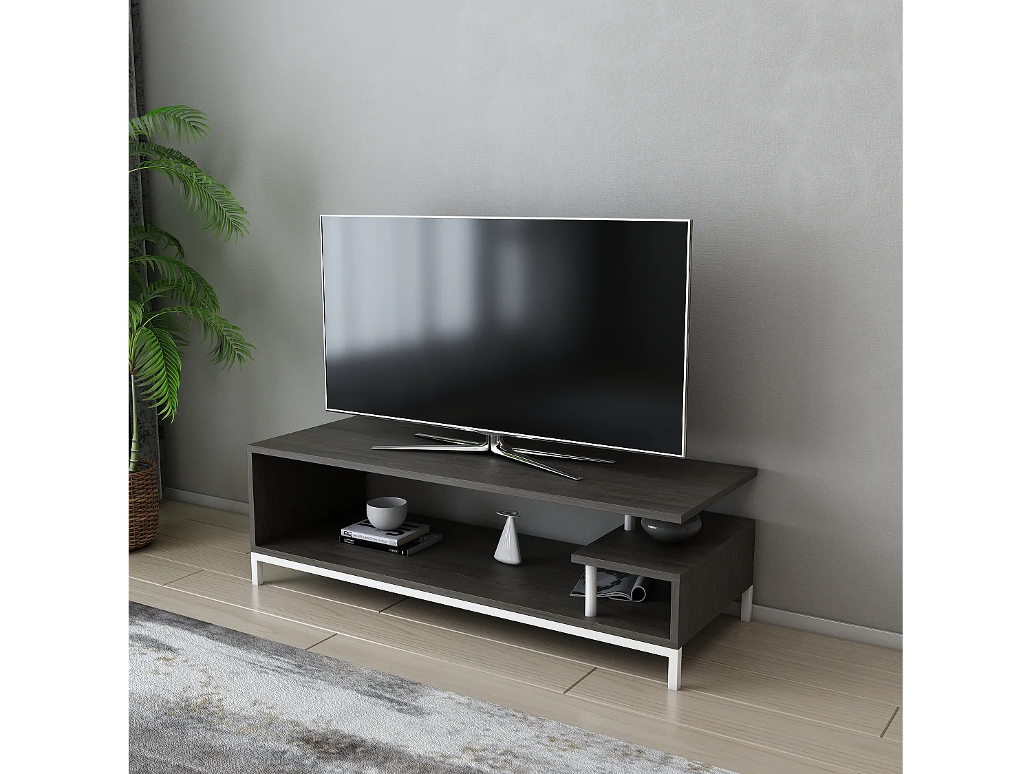 TV-Lowboard Reilly Weißes Wenge