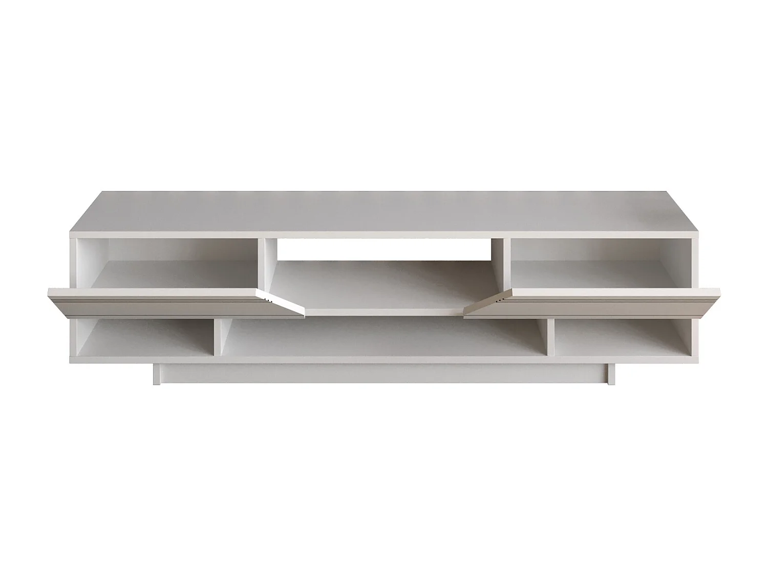 Aspatria 160 cm Meuble TV avec Armoires et Niches (Blanc)