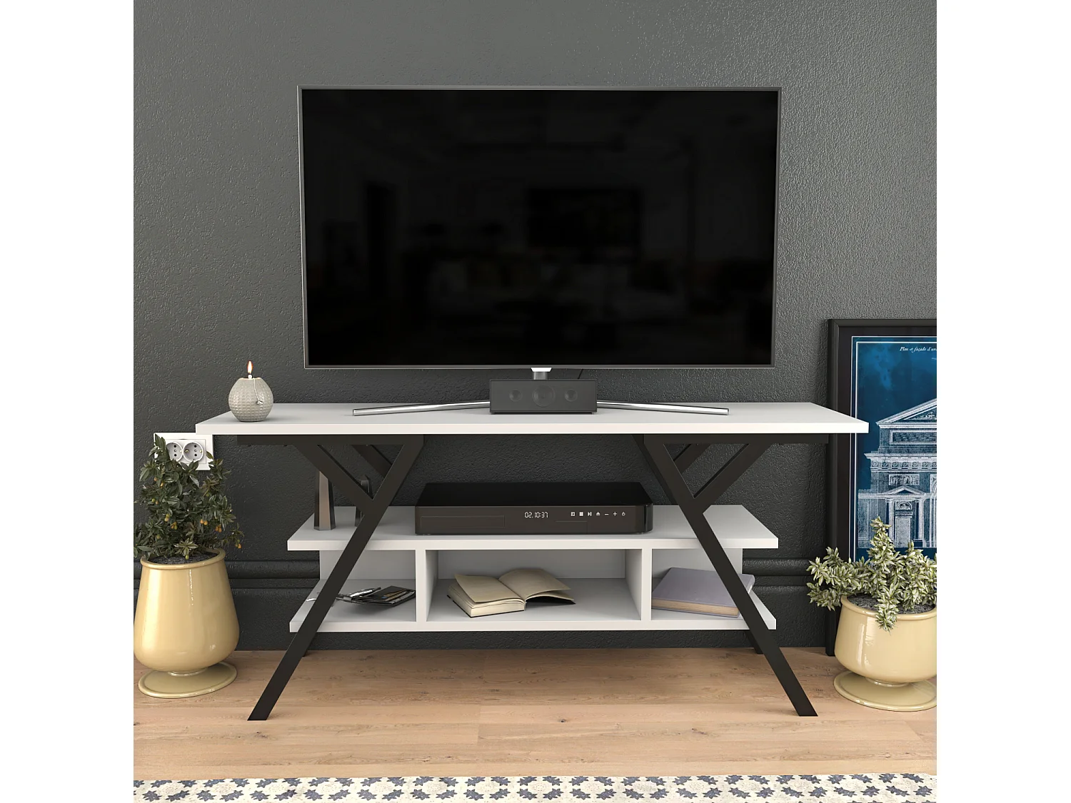 Decorotika Minerva  TV Unit for TV's up to 55 inches