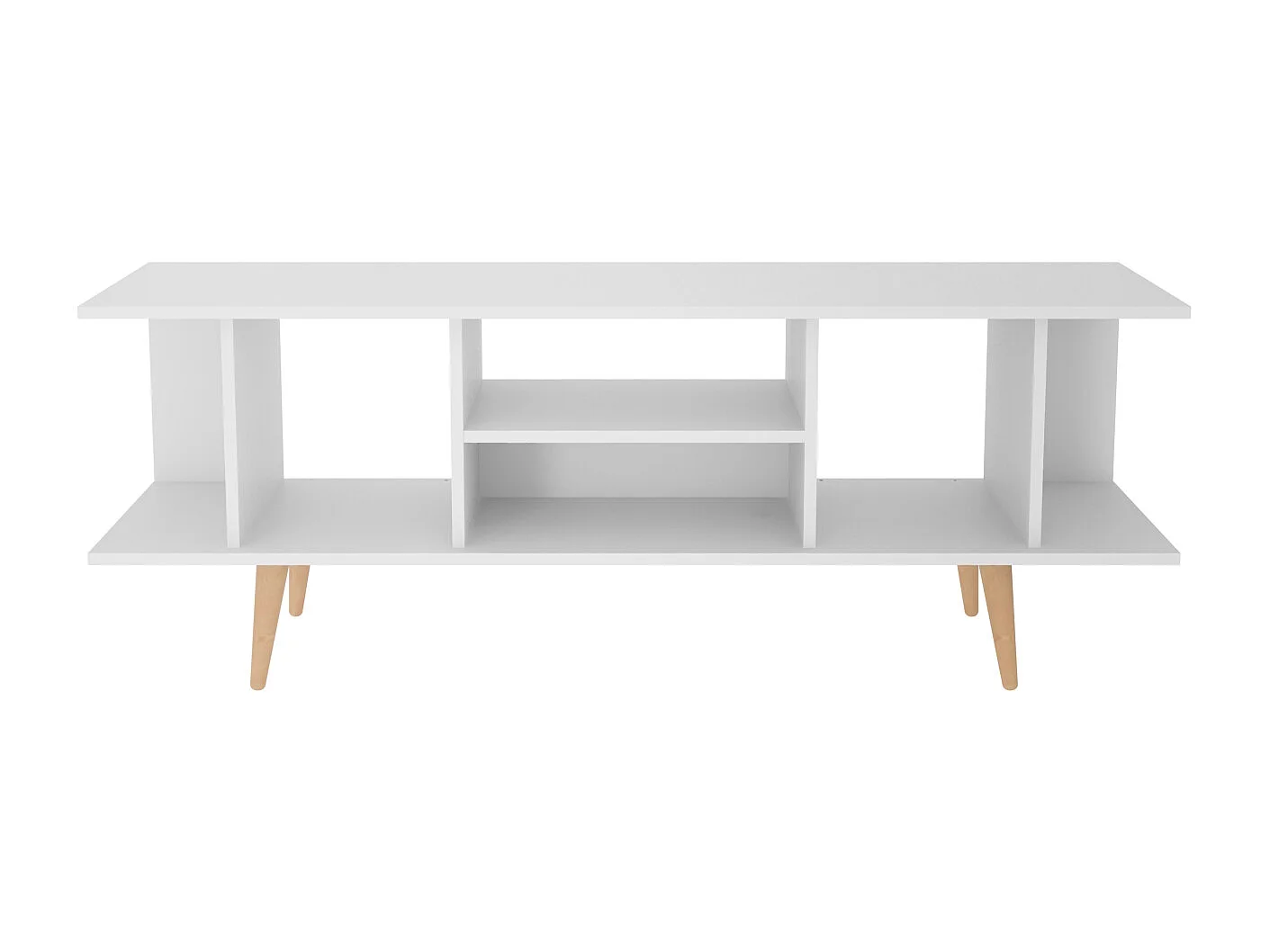 Akya Meuble TV 160 cm avec Niches pour le Rangement (Blanc)
