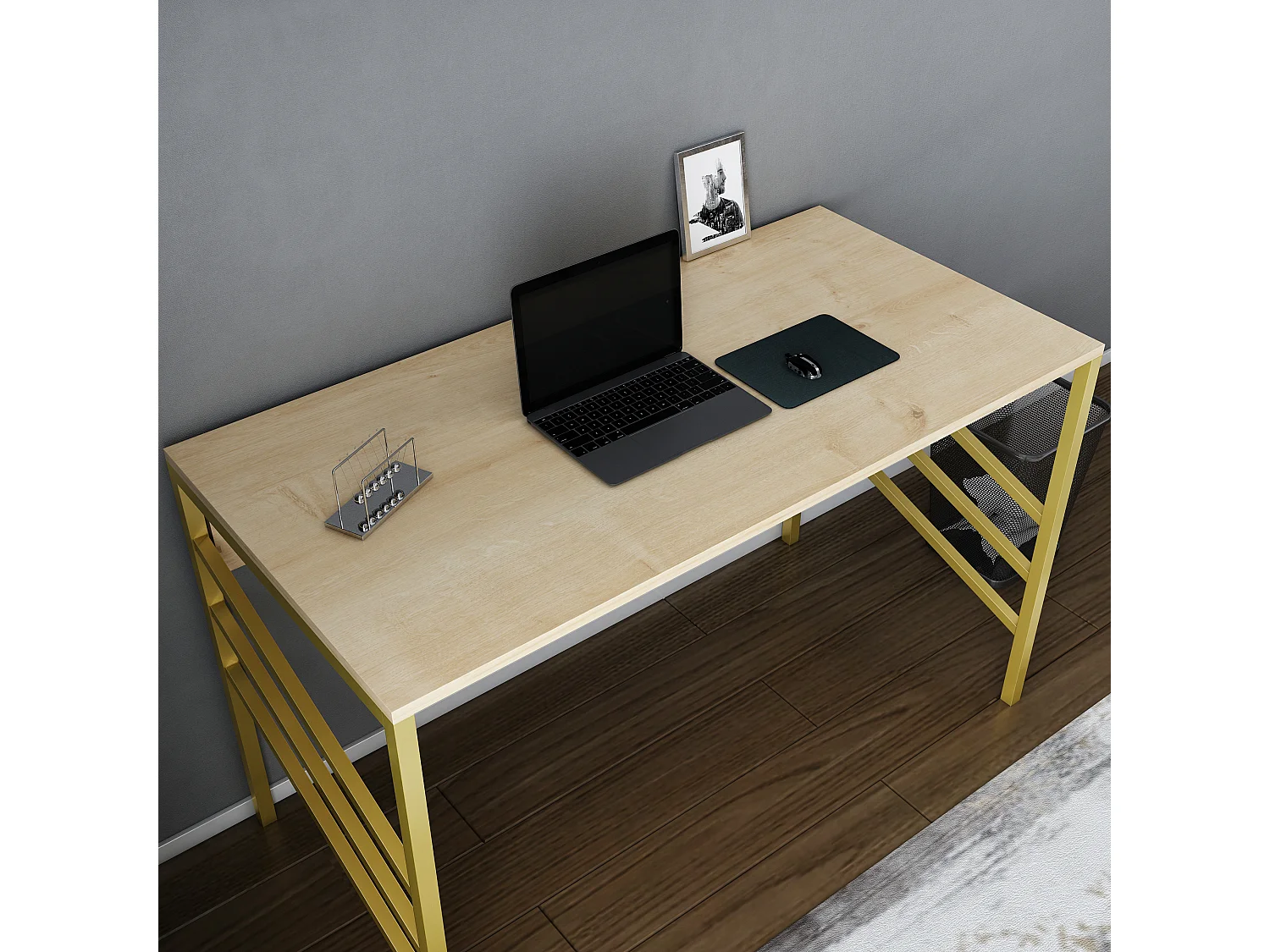 Bureau Josephine avec le cadre en métal - 75 cm h x 120 cm l x 60 p
