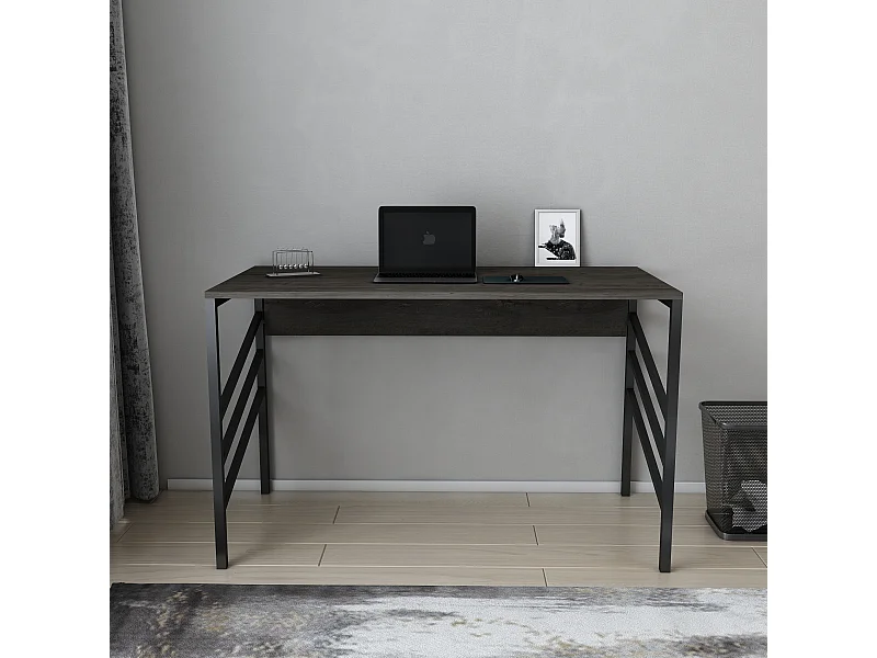 Bureau Josephine avec le cadre en métal (Noir et Wenge) 75 cm h x 120 cm l x 60 p