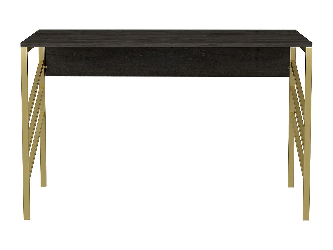 Bureau Josephine avec le cadre en métal - 75 cm h x 120 cm l x 60 p (Doré et Wenge)