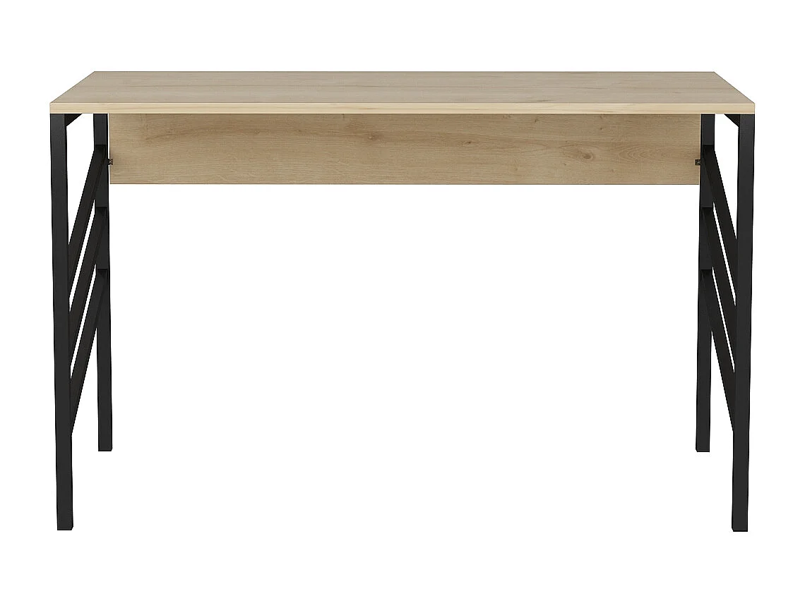 Bureau Josephine avec le cadre en métal (chêne et noir) 75 cm h x 120 cm l x 60 p