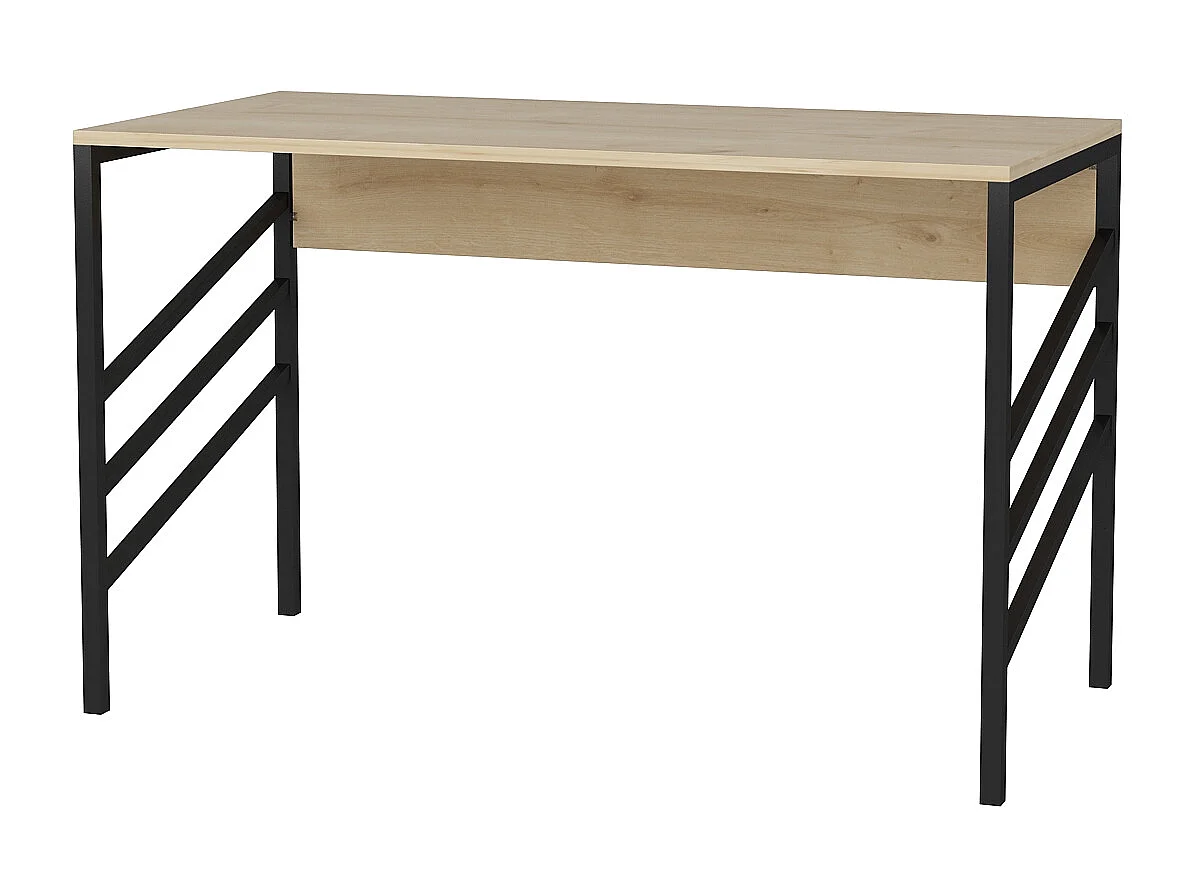 Bureau Josephine avec le cadre en métal (chêne et noir) 75 cm h x 120 cm l x 60 p