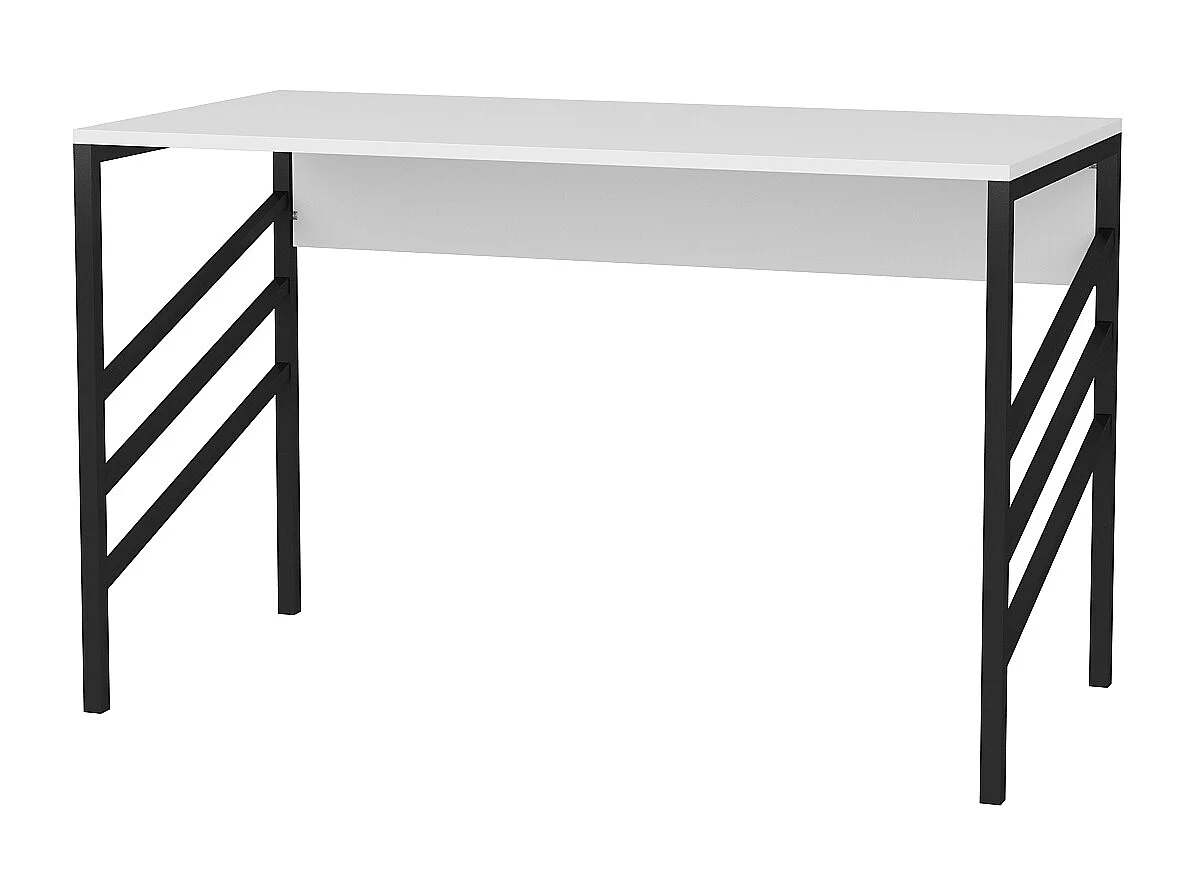 Bureau Josephine avec le cadre en métal (blanc et noir) 75 cm h x 120 cm l x 60 p