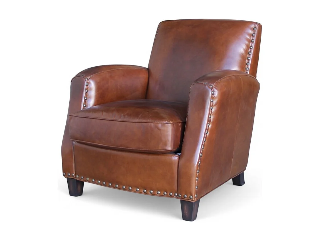 Club-Sessel Leder Braun gealtert Retro-Stil – Kollektion Vito