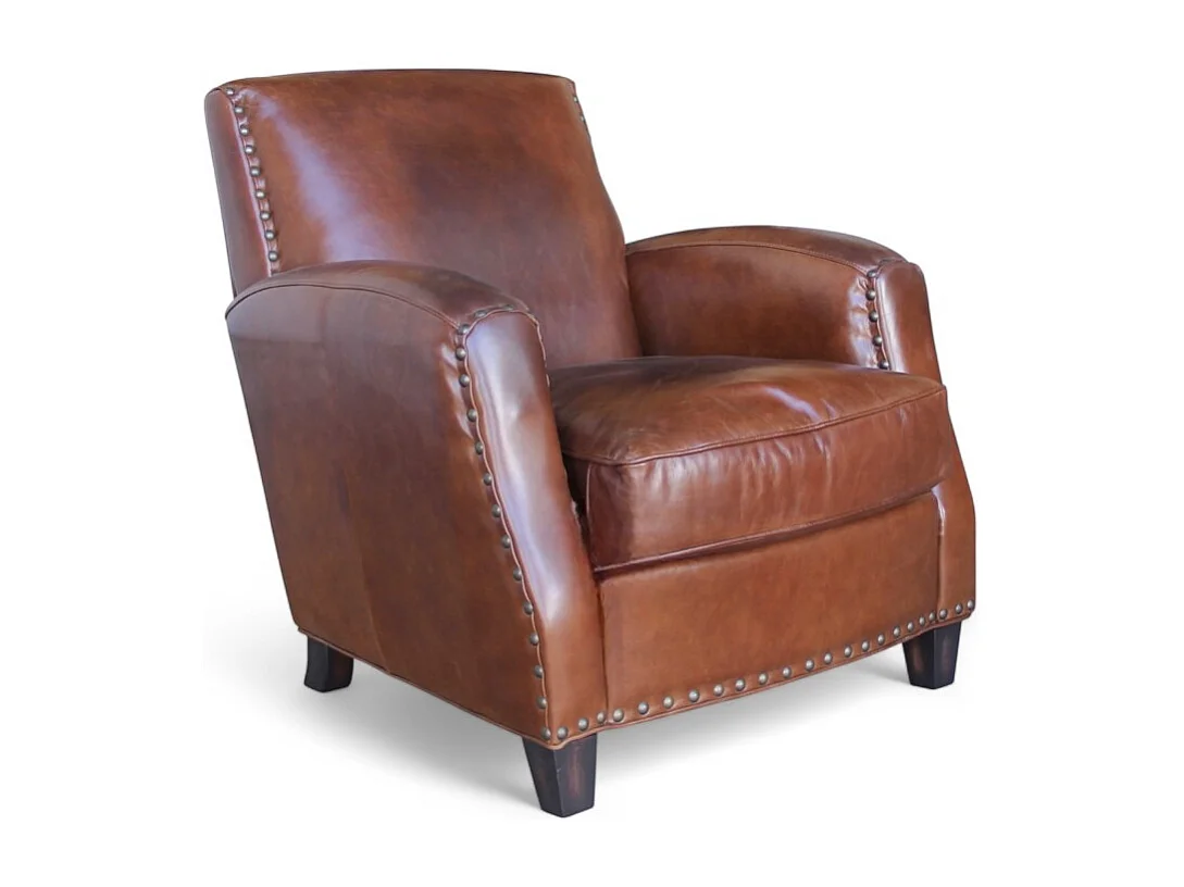 Club-Sessel Leder Braun gealtert Retro-Stil – Kollektion Vito