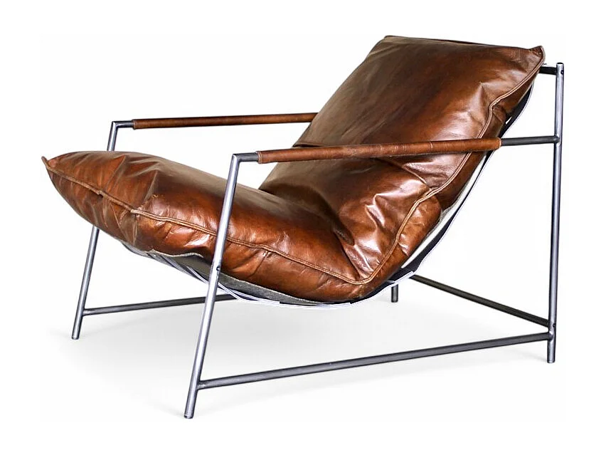 Poltrona design pelle e metallo – modello Rupert