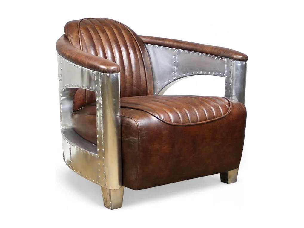 Poltrona aviatore pelle marrone vintage – collezione Chuck