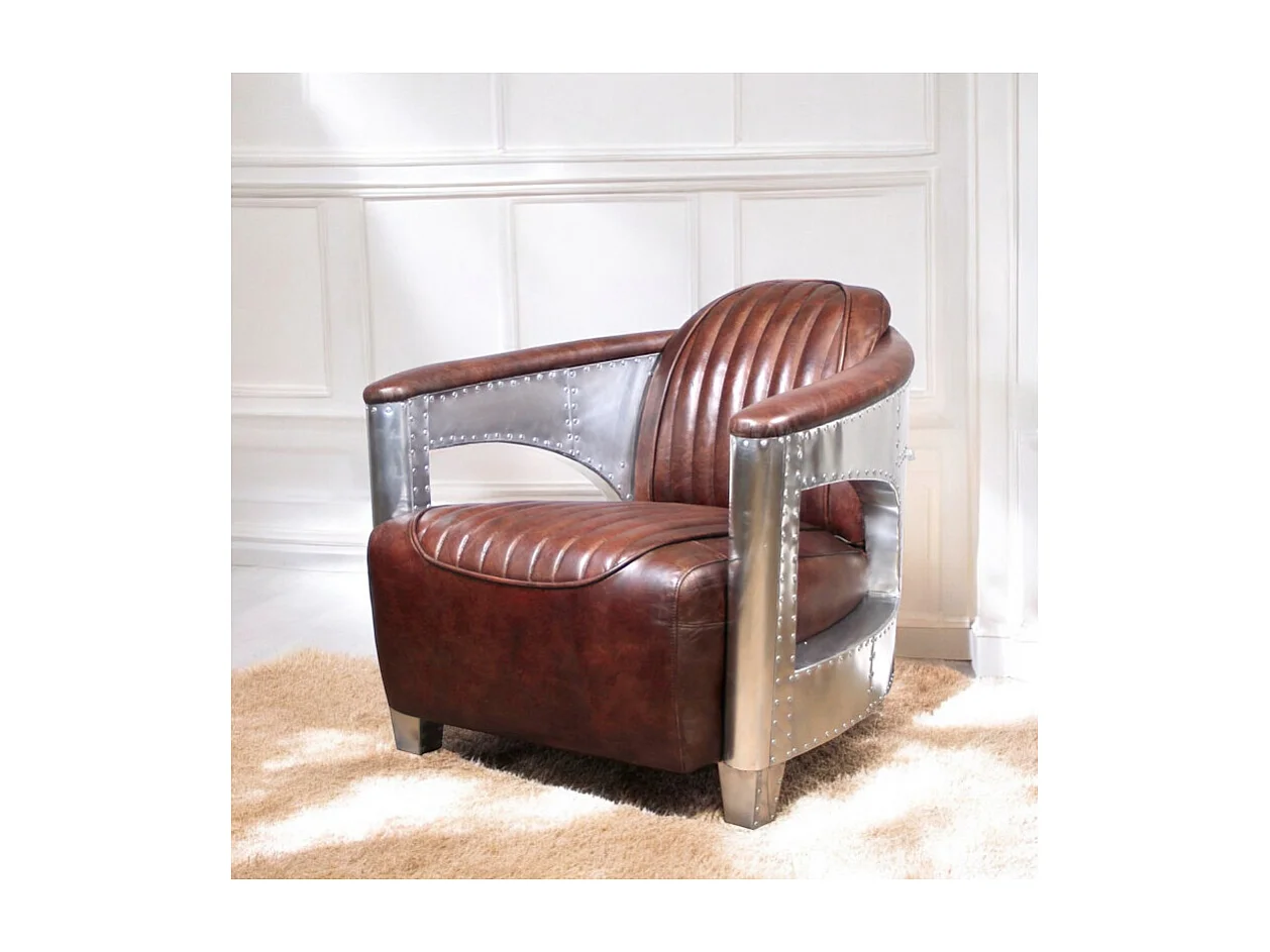 Poltrona aviatore pelle marrone vintage – collezione Chuck