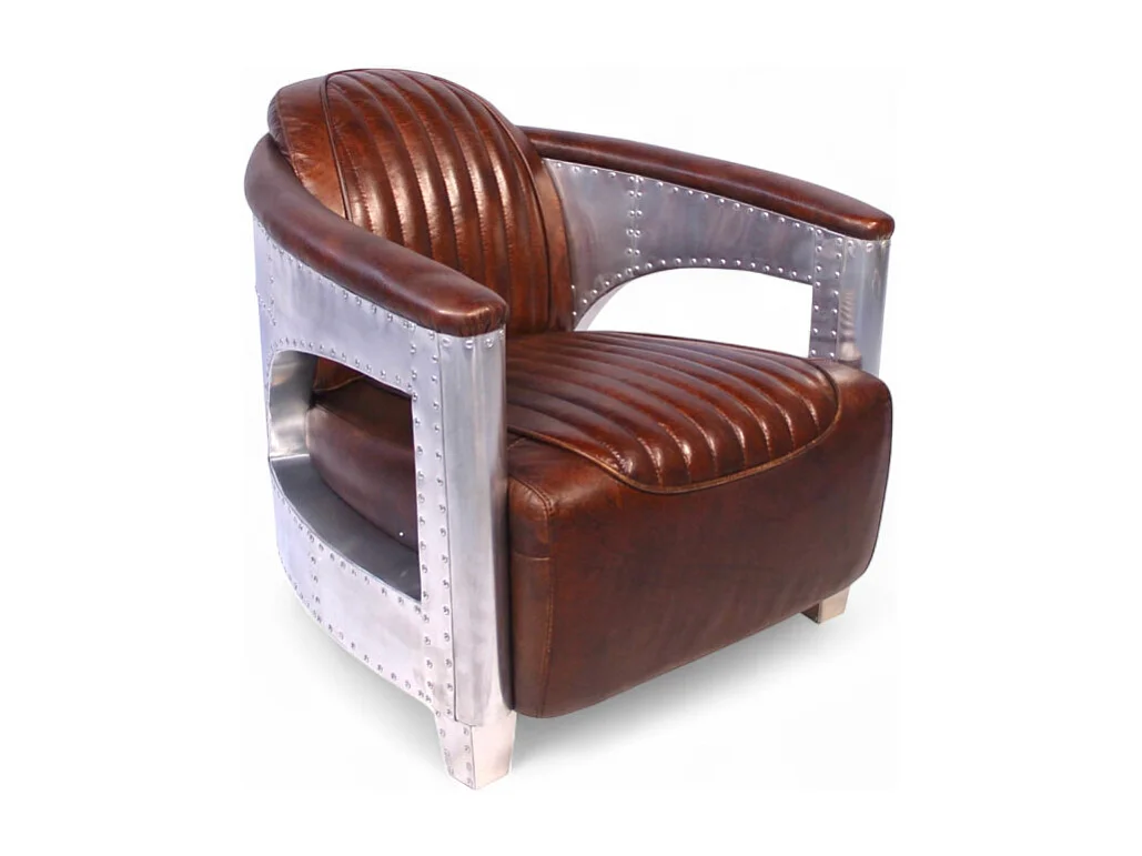 Poltrona aviatore pelle marrone vintage – collezione Chuck