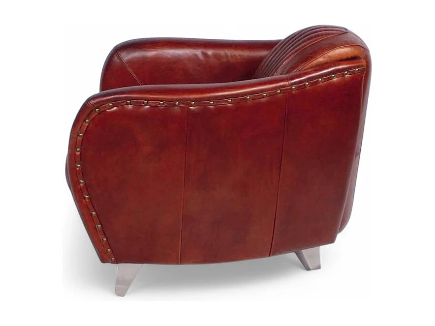 Poltrona club pelle marrone invecchiata – collezione Kent