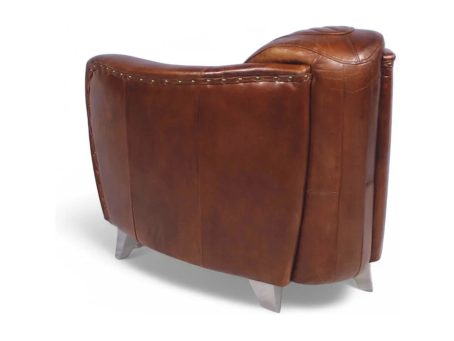 Poltrona club pelle marrone invecchiata – collezione Kent