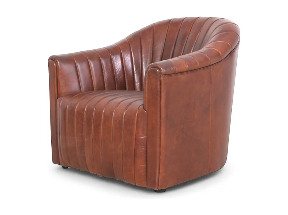 Poltrona in pelle marrone stile Gatsby – modello Zoe