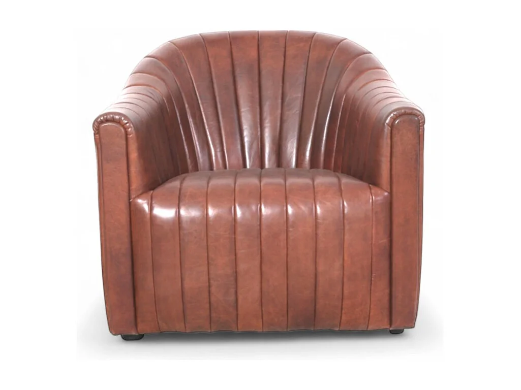 Poltrona in pelle marrone stile Gatsby – modello Zoe