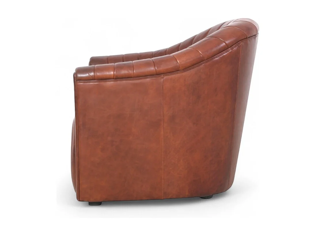 Poltrona in pelle marrone stile Gatsby – modello Zoe