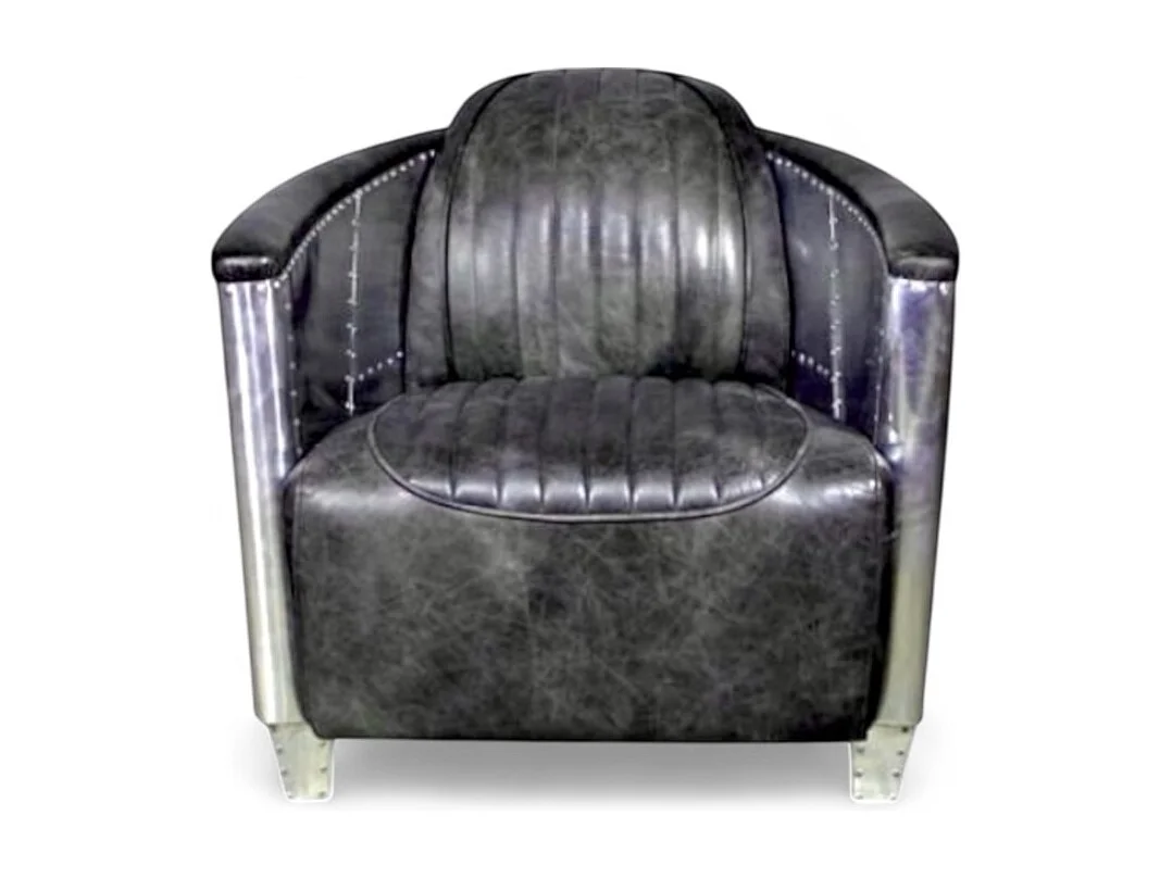 Poltrona aviatore pelle grigia vintage – collezione Mermoz