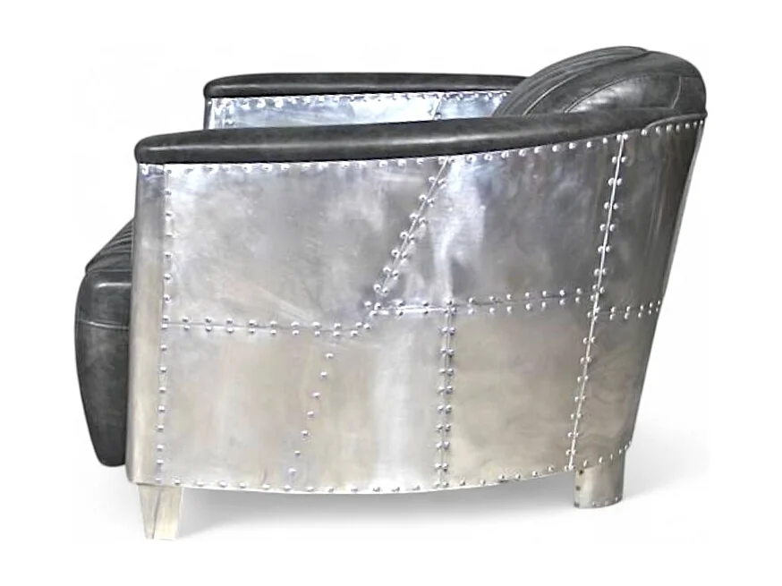 Poltrona aviatore pelle grigia vintage – collezione Mermoz