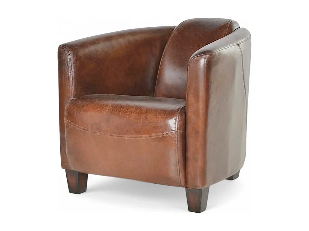 Poltrona club marrone pelle patinata – collezione Bryan