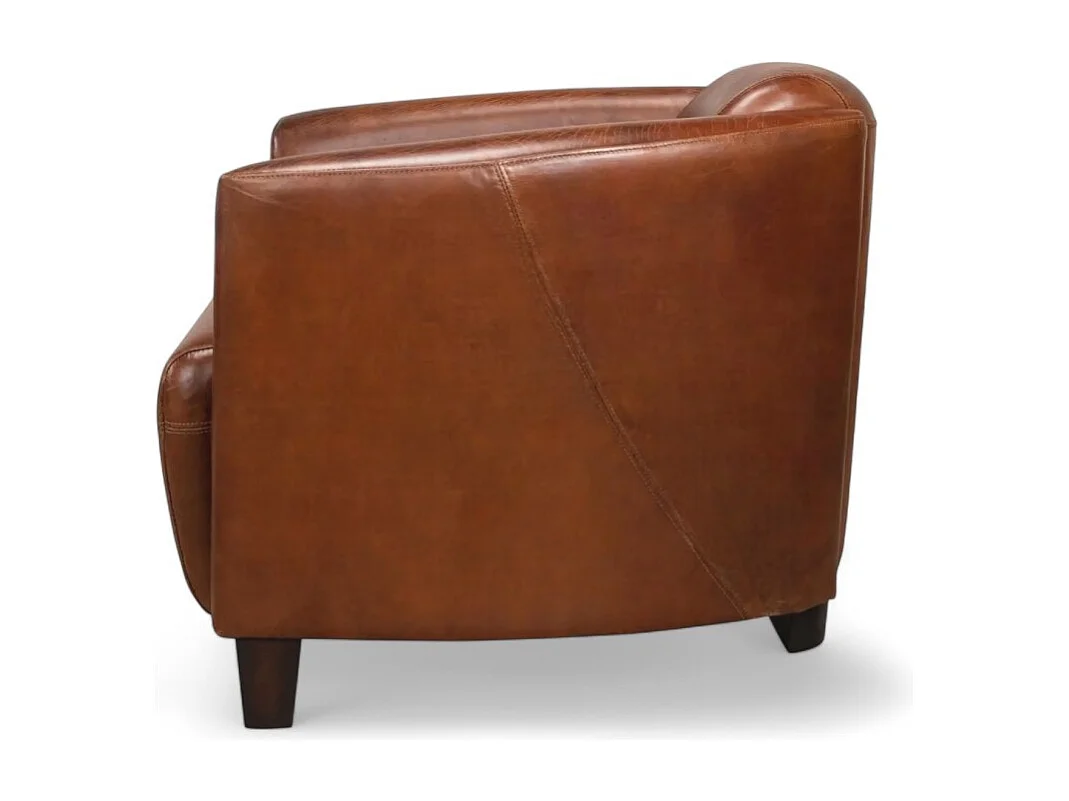 Poltrona club marrone pelle patinata – collezione Bryan