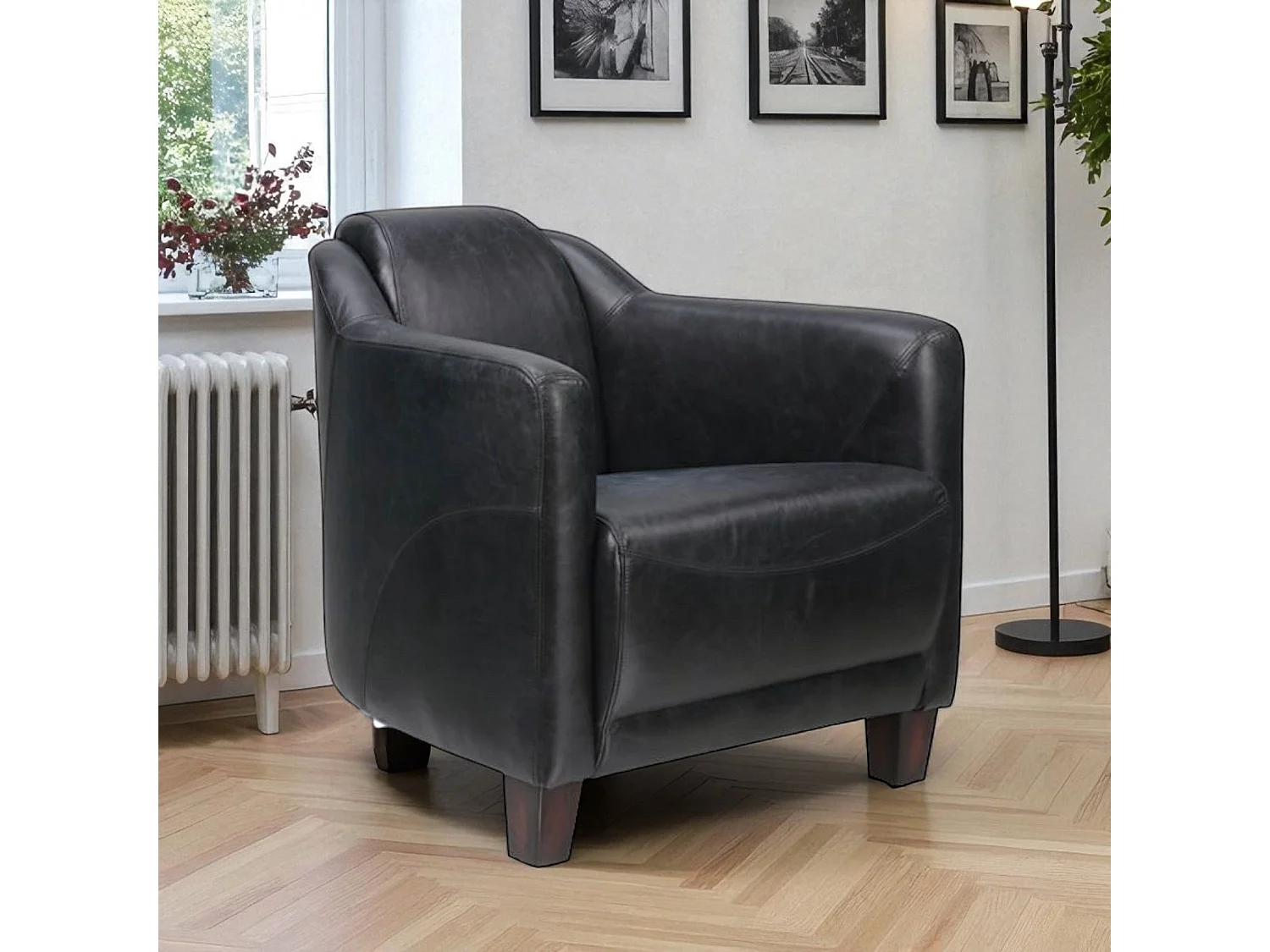 Club-Sessel Leder Schwarz – Kollektion Adam